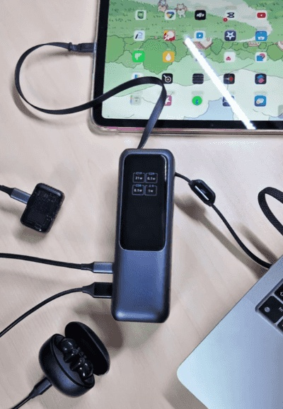 [เต็มใน 5 นาที ] พาวเวอร์แบงค์ชาร์จเร็วสุดๆ พร้อมสายในตัว