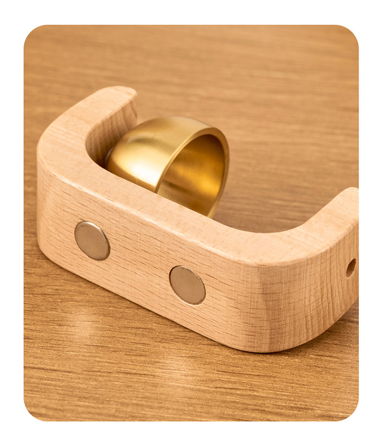  กริ่งประตูแม่เหล็กไม้วอลนัทดำ