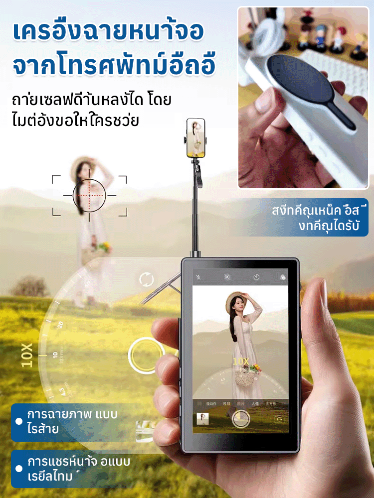 【ความละเอียดสูง】หน้าจอเซลฟี่ที่มีกล้องหลังแบบแม่เหล็กสำหรับโทรศัพท์มือถือ