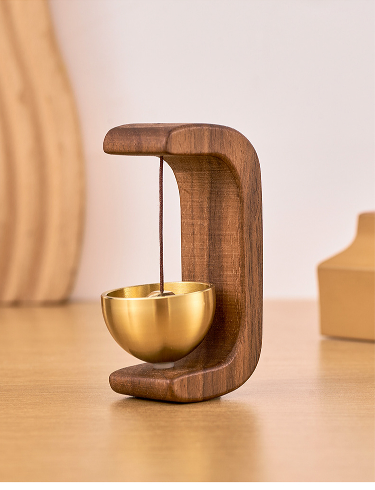  กริ่งประตูแม่เหล็กไม้วอลนัทดำ