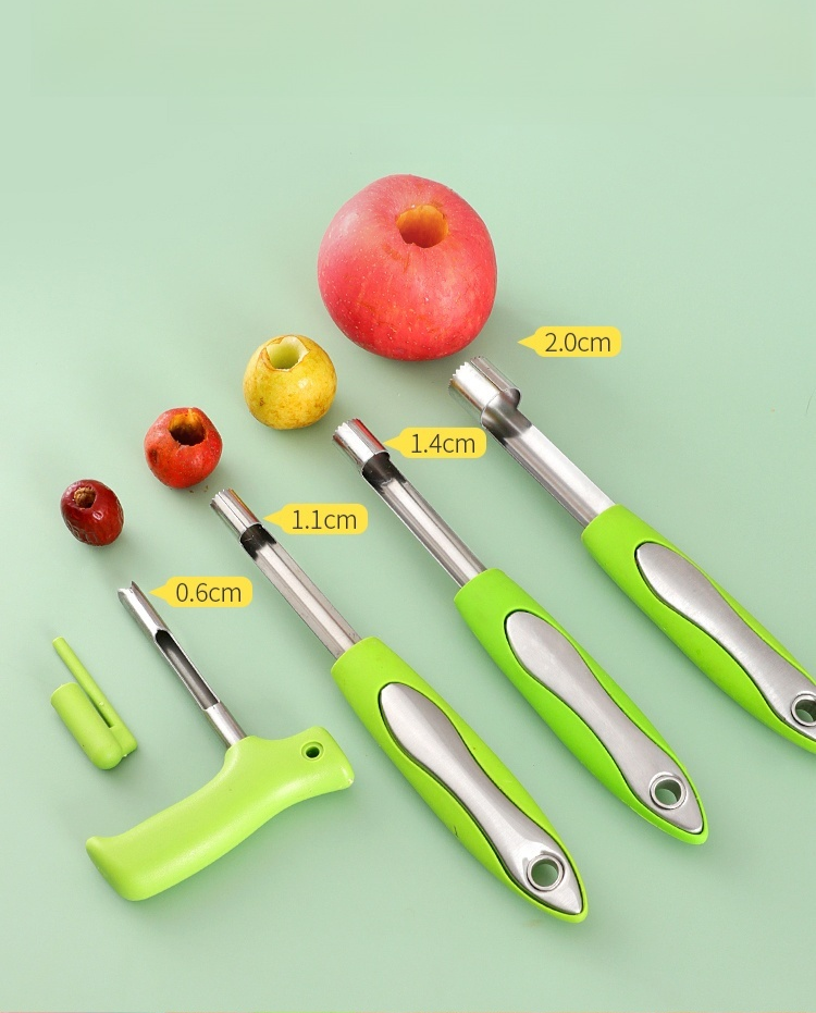 ชุดเครื่องมือคว้านผลไม้สแตนเลสด้ามจับพีพี