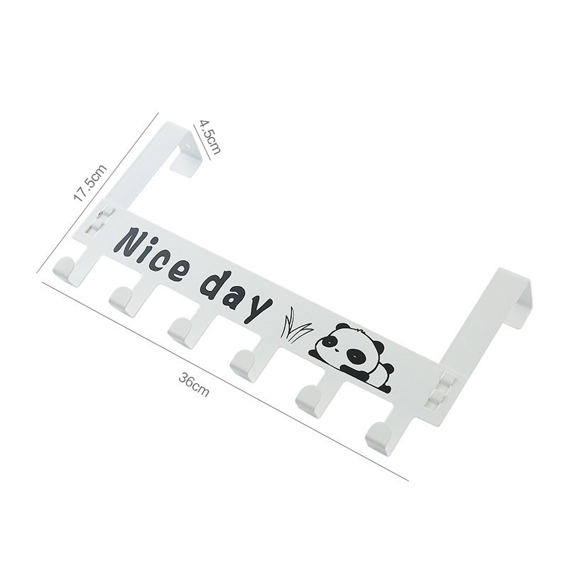 ที่แขวนของเหล็กกล้าคาร์บอนแบบ6ตะขอไม่ต้องเจาะรูสำหรับหลังประตู