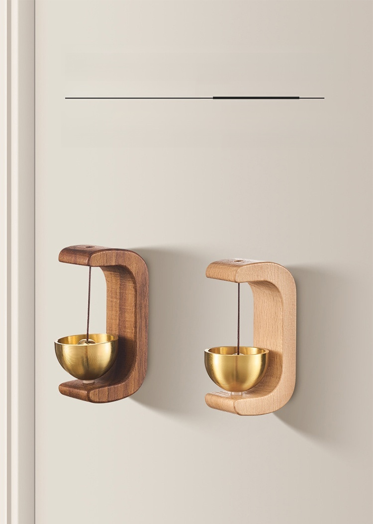  กริ่งประตูแม่เหล็กไม้วอลนัทดำ