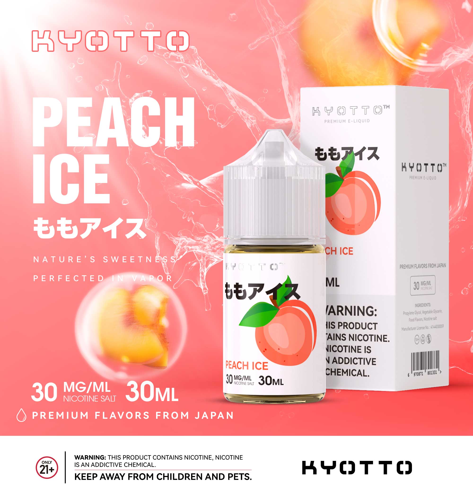 Kyotto PEACH ICE E-liquid 30ml