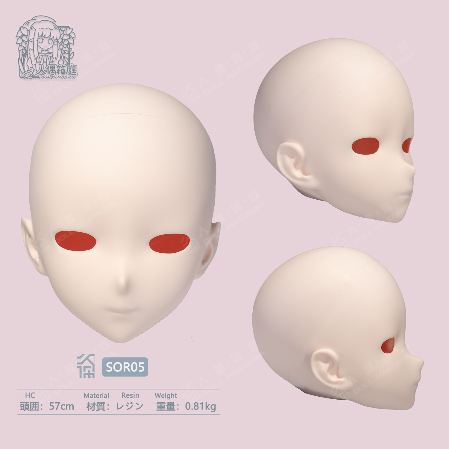 DOLL HAKONIWA SOR05 Saori hard resin life-size no makeup doll head anime doll accessory figure bjd