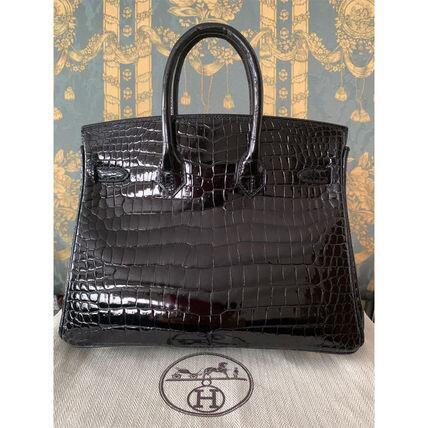 HERMES バーキン25 ポロサス クロコダイル ニロティカス 黒G金具