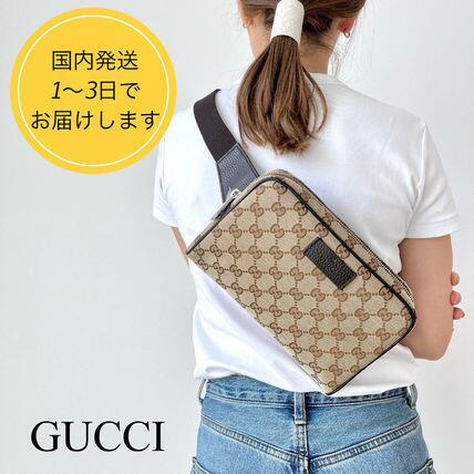 国内発！すぐ届く★人気 GUCCI GGキャンバス ボディバッグ