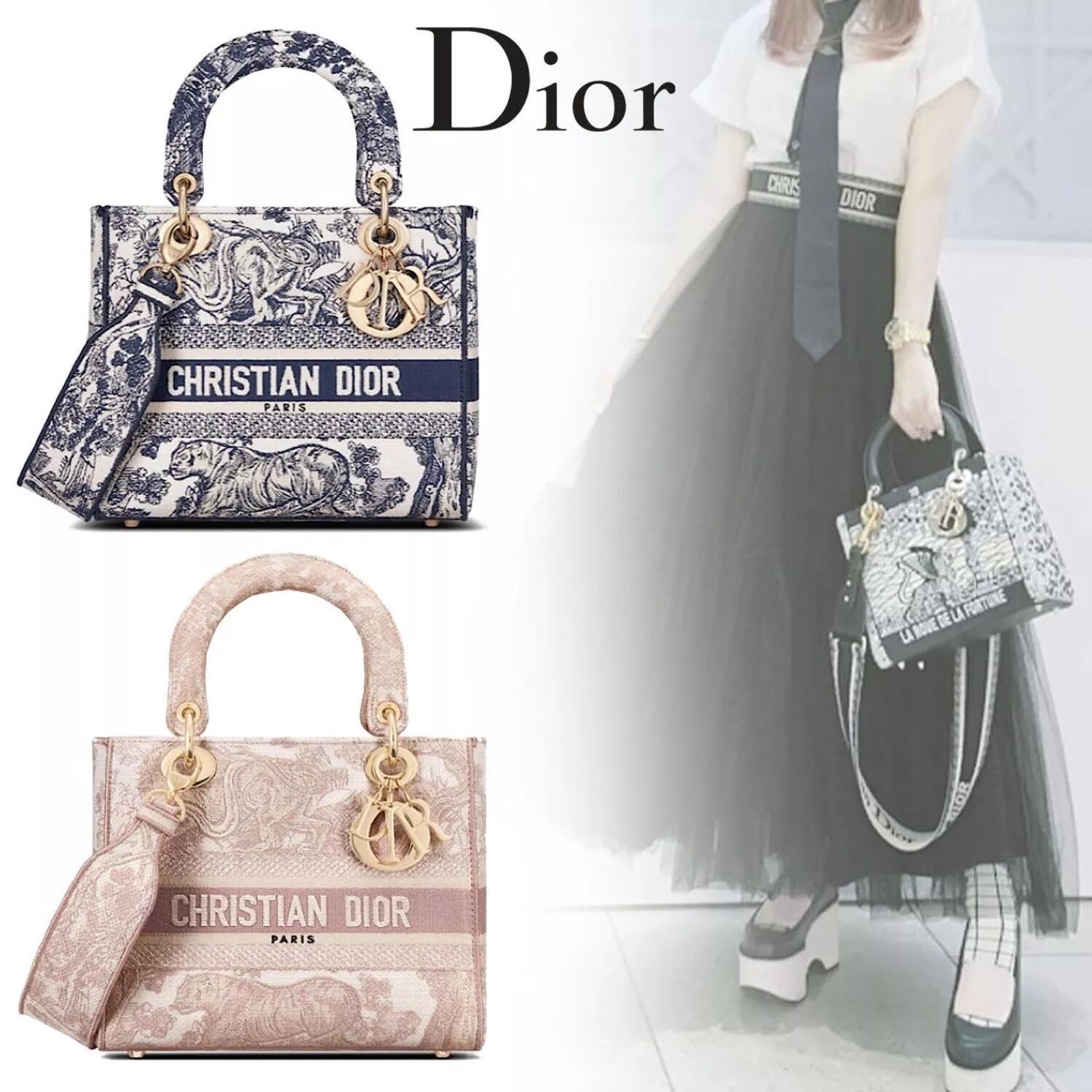 【Dior】2種類★LADY D-LITE ミディアムバッグ★M0565OTDT_M808
