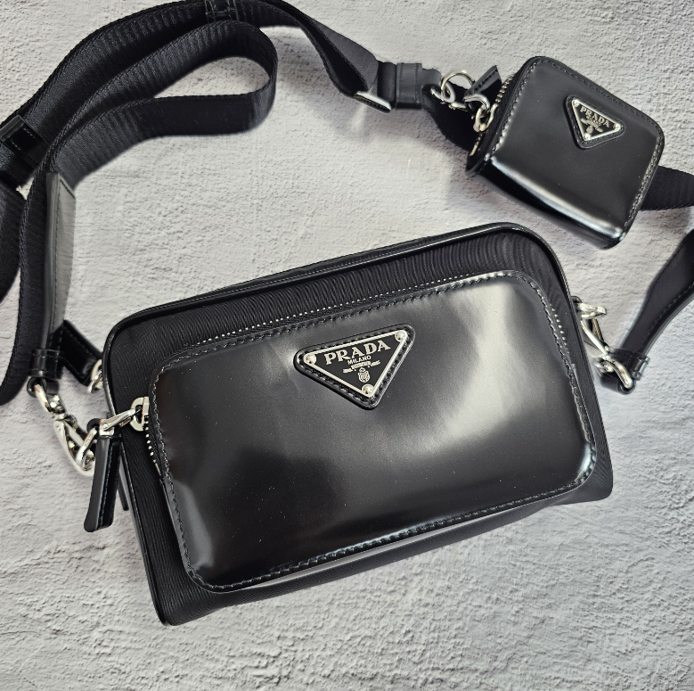 ★関税込★PRADA★Re-Nylon ブラッシュドレザークロスバッグ★