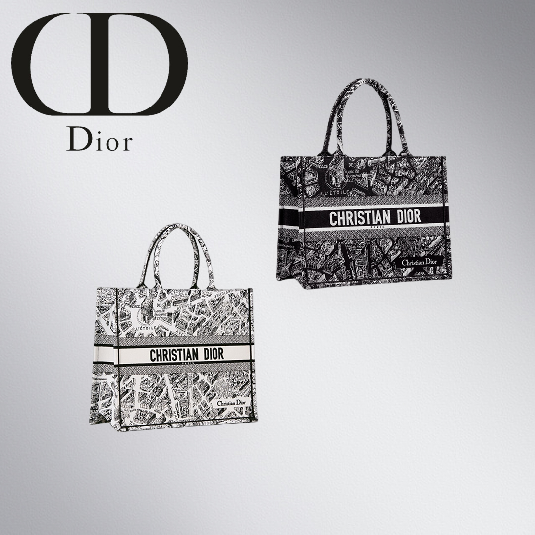 新作！即発！DIOR ブックトート ミディアムバッグ Plan de Paris