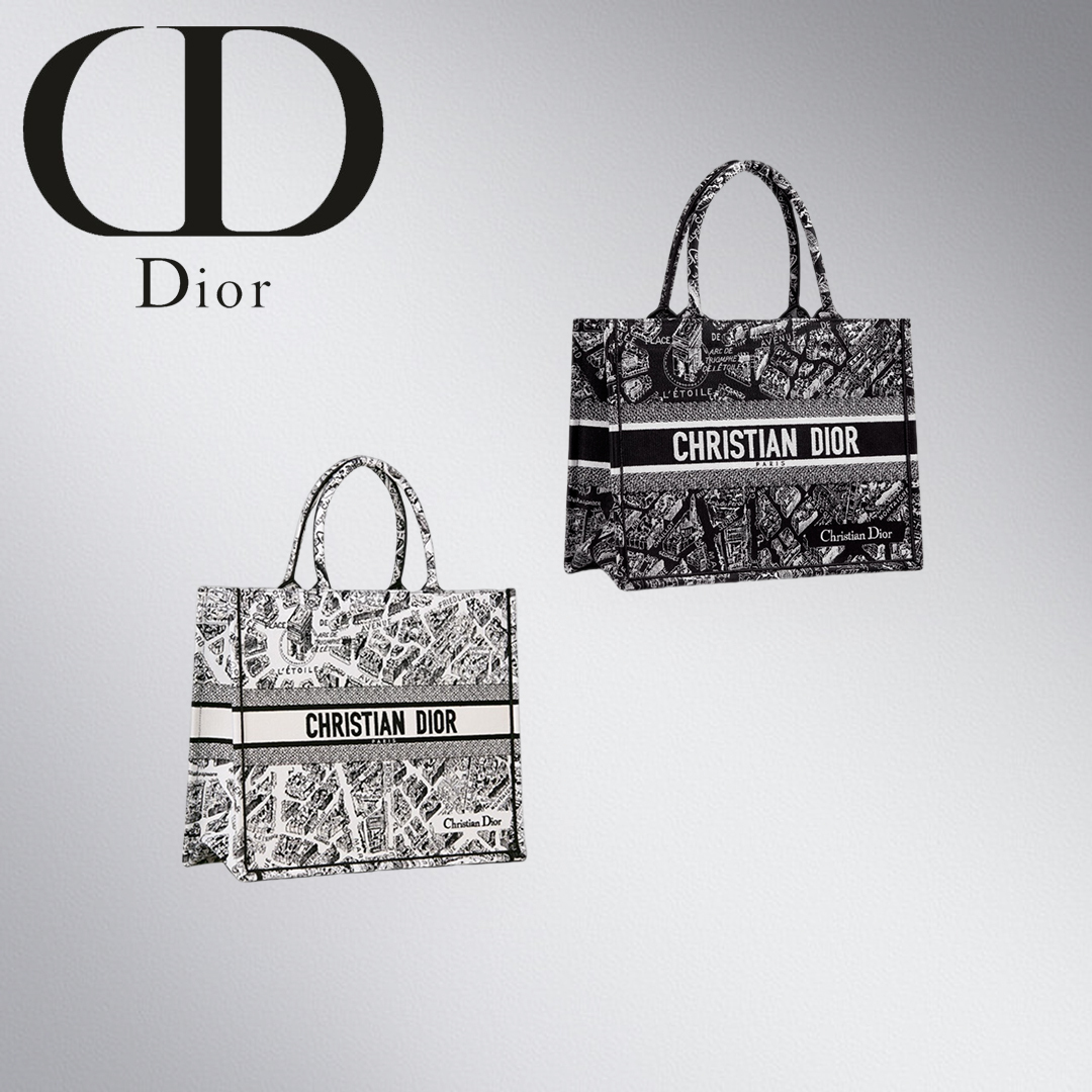 新作！即発！DIOR ブックトート ミディアムバッグ Plan de Paris