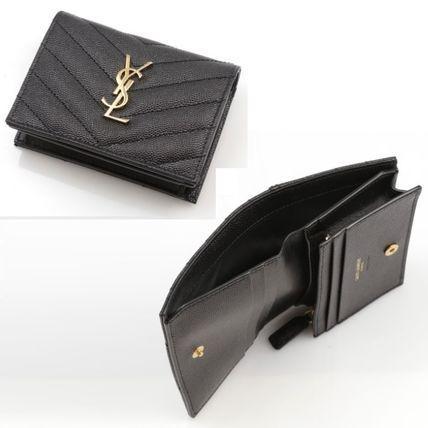 【Y S L】LOU マテラッセ二つ折り財布 ブラック (64107806)