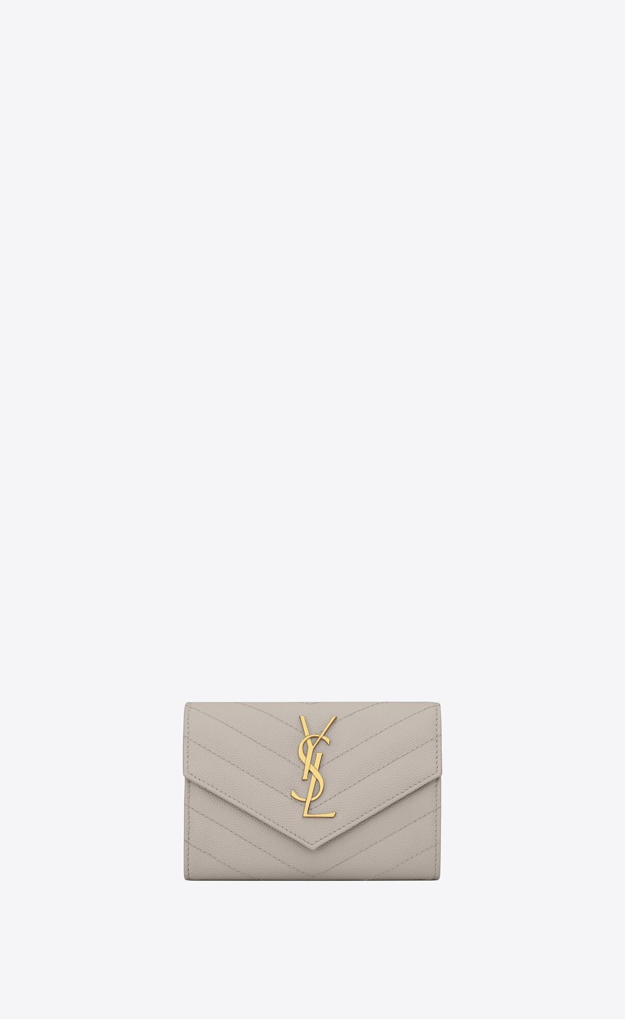 小文字のロゴグレインエンボスレザー封筒ウォレット