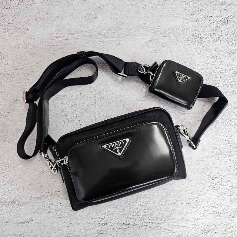 ★関税込★PRADA★Re-Nylon ブラッシュドレザークロスバッグ★