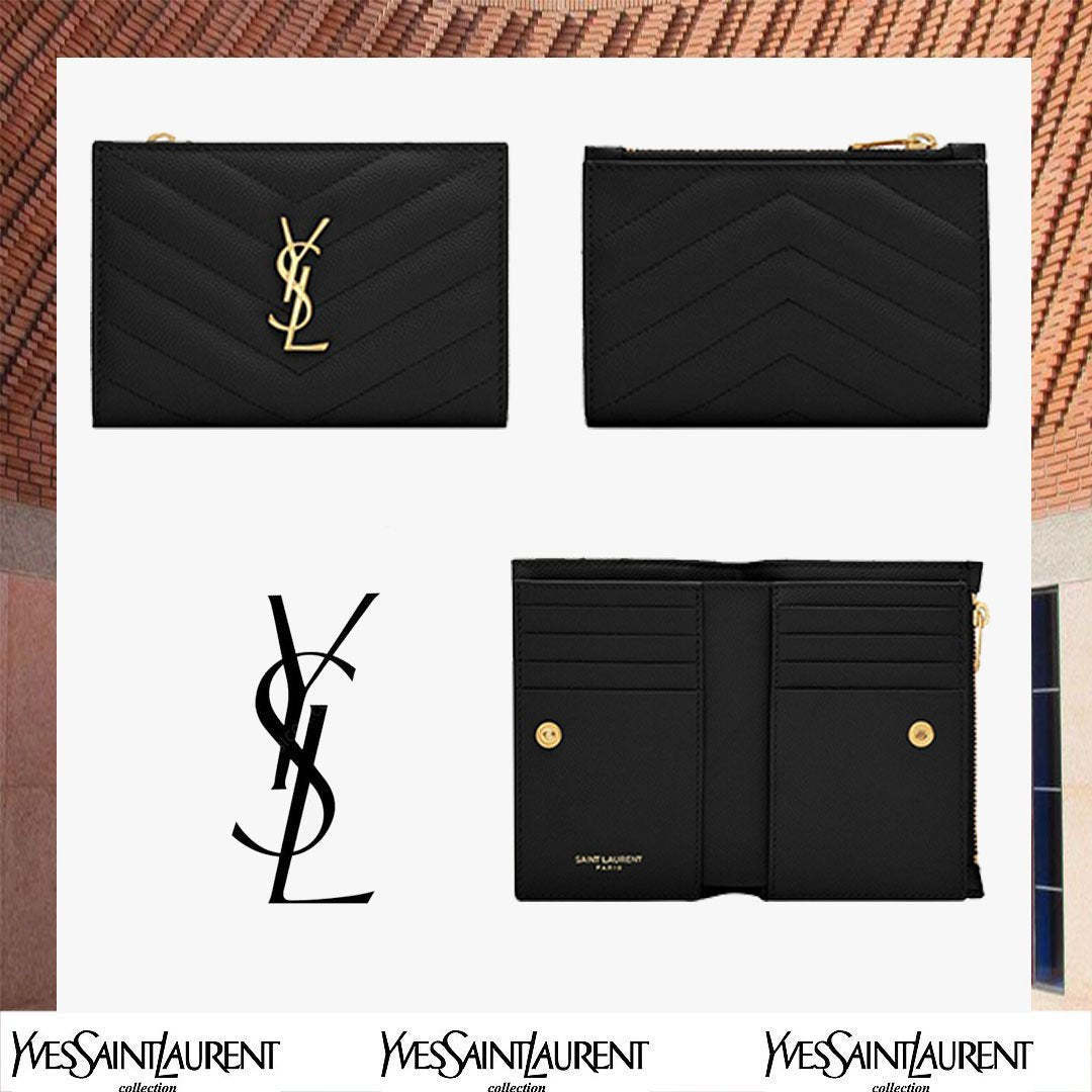 【VIPセール】SAINT LAURENT YSLロゴ 二つ折り財布