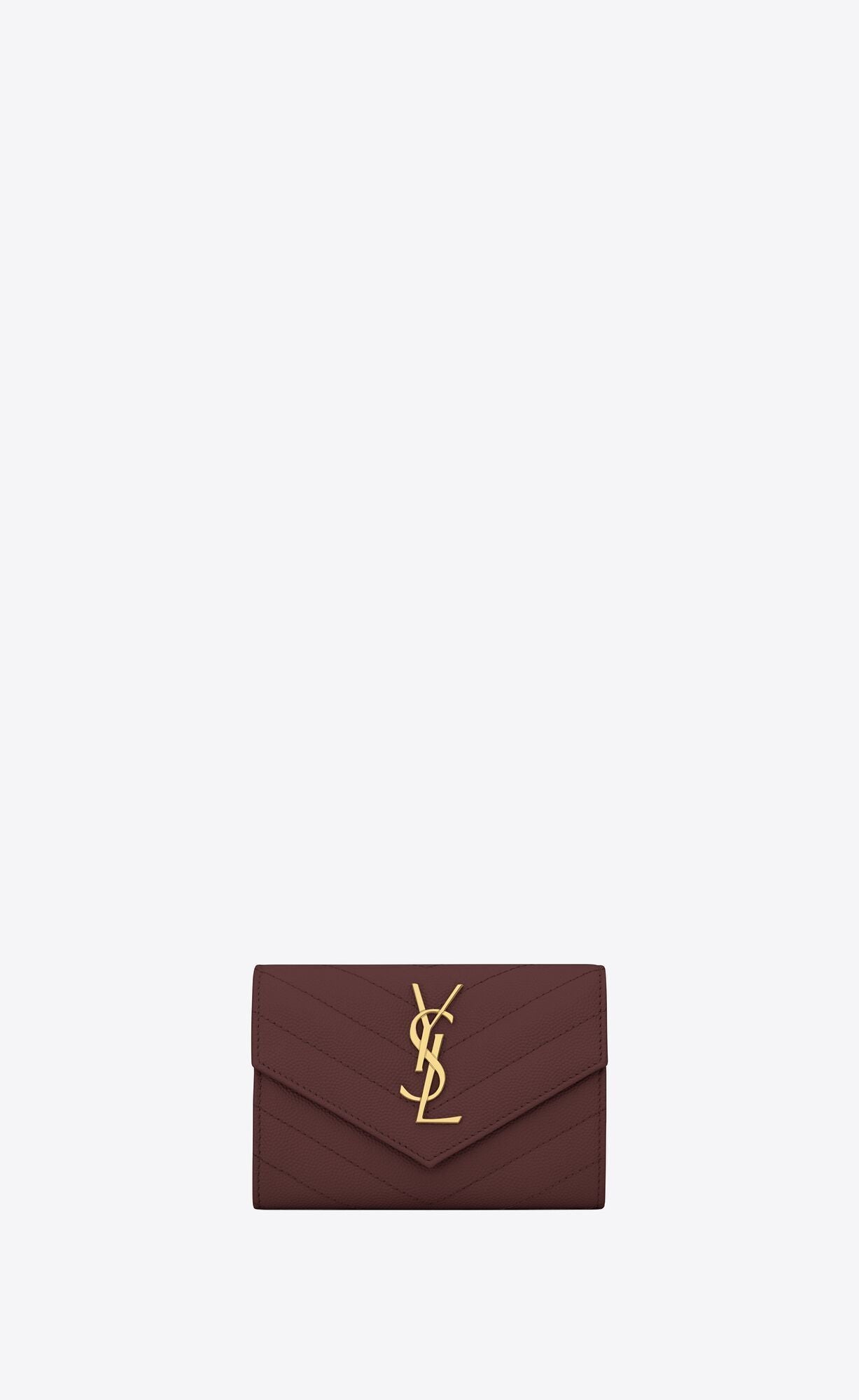 小文字のロゴグレインエンボスレザー封筒ウォレット