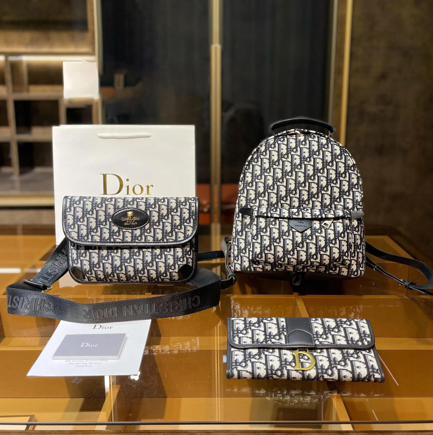 ♪直営店・公式Online♪Dior 30 MONTAIGNE NANO POUCH DHL配送3点セット お得