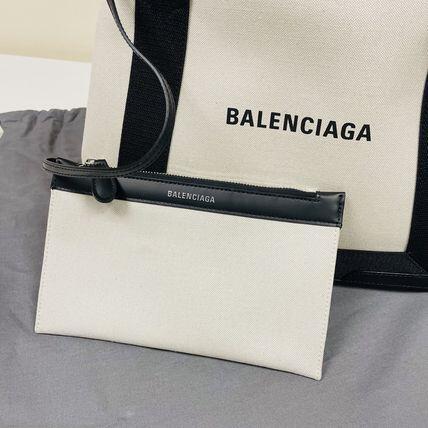 新作★Balenciaga★NAVY ロゴ SMALL CABAS トートバッグ (S)