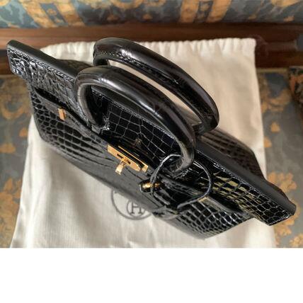 HERMES バーキン25 ポロサス クロコダイル ニロティカス 黒G金具