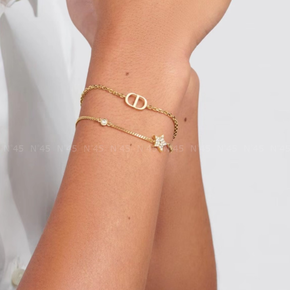 【Dior】☆星とCDとクリスタル☆ Petit CD ダブルブレスレット