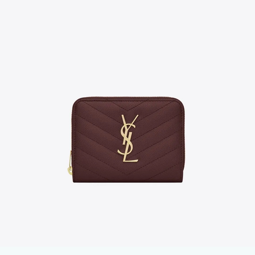 MONOGRAMクリムゾンテクスチャキルティングレザーショートジップ財布