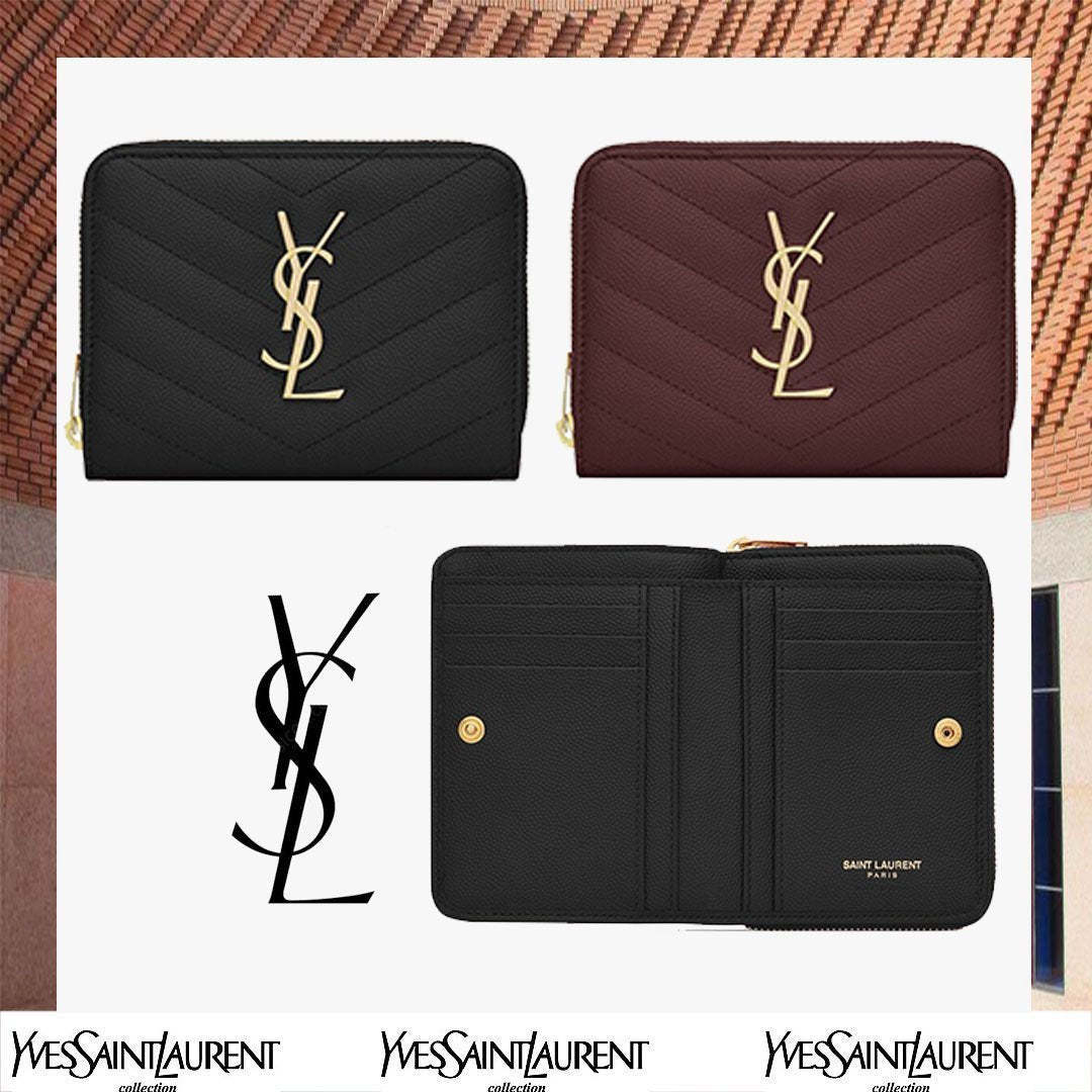 MONOGRAMクリムゾンテクスチャキルティングレザーショートジップ財布