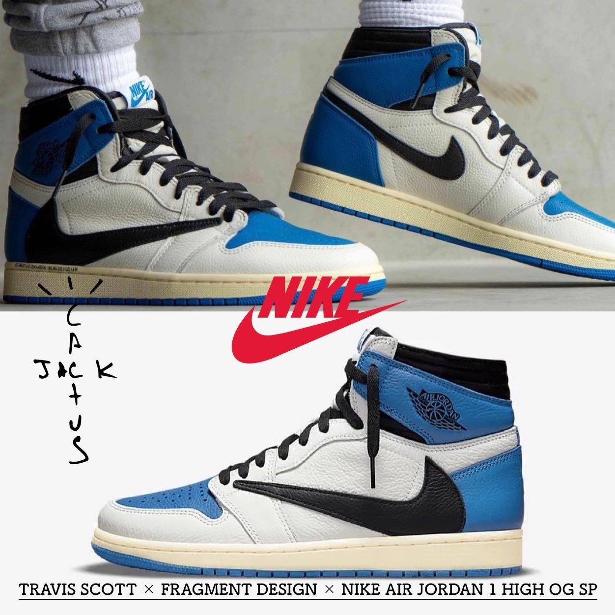 【希少コラボ】Travis Scott x Fragment Design x Air Jordan 1 high
