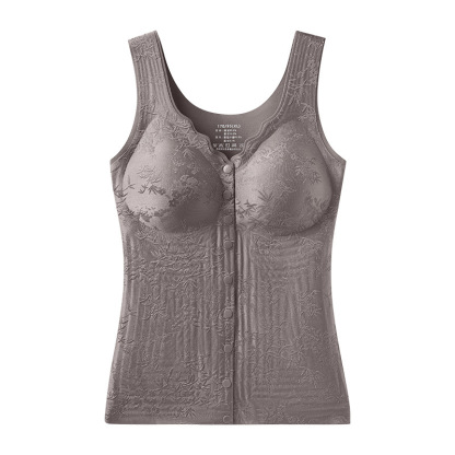 秋冬款浮雕提花中老年保暖背心