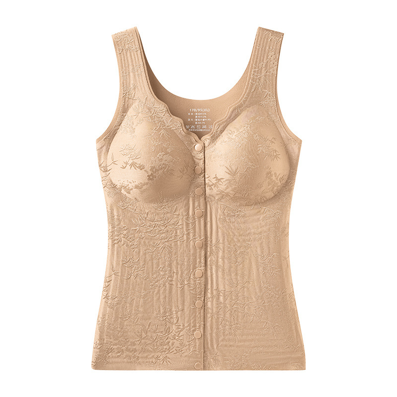 秋冬款浮雕提花中老年保暖背心