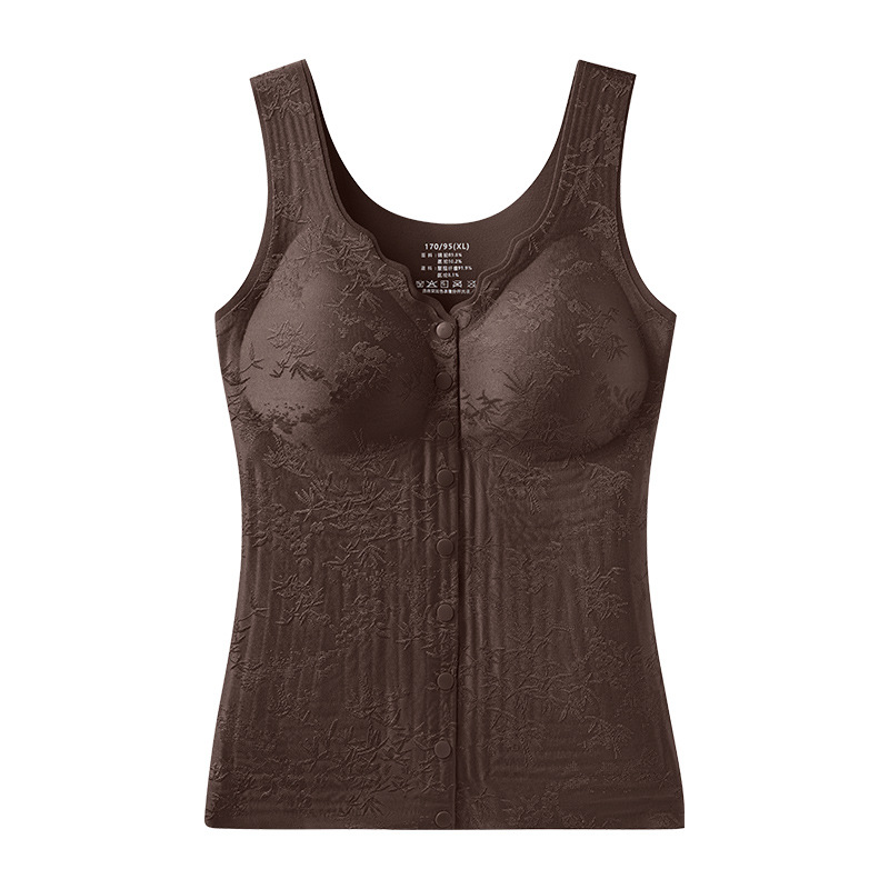 秋冬款浮雕提花中老年保暖背心