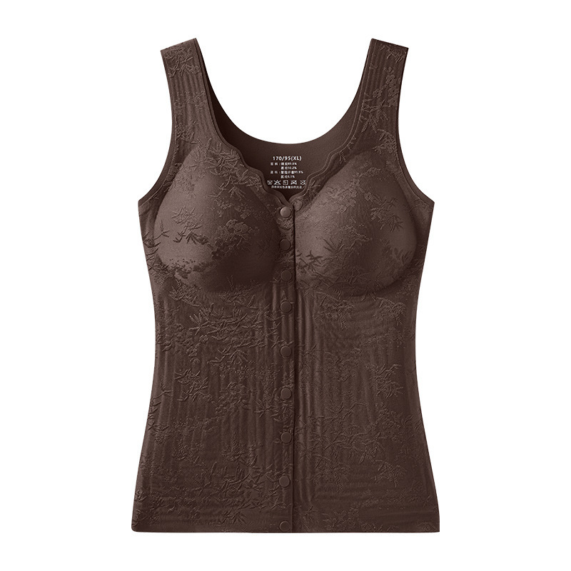 秋冬款浮雕提花中老年保暖背心