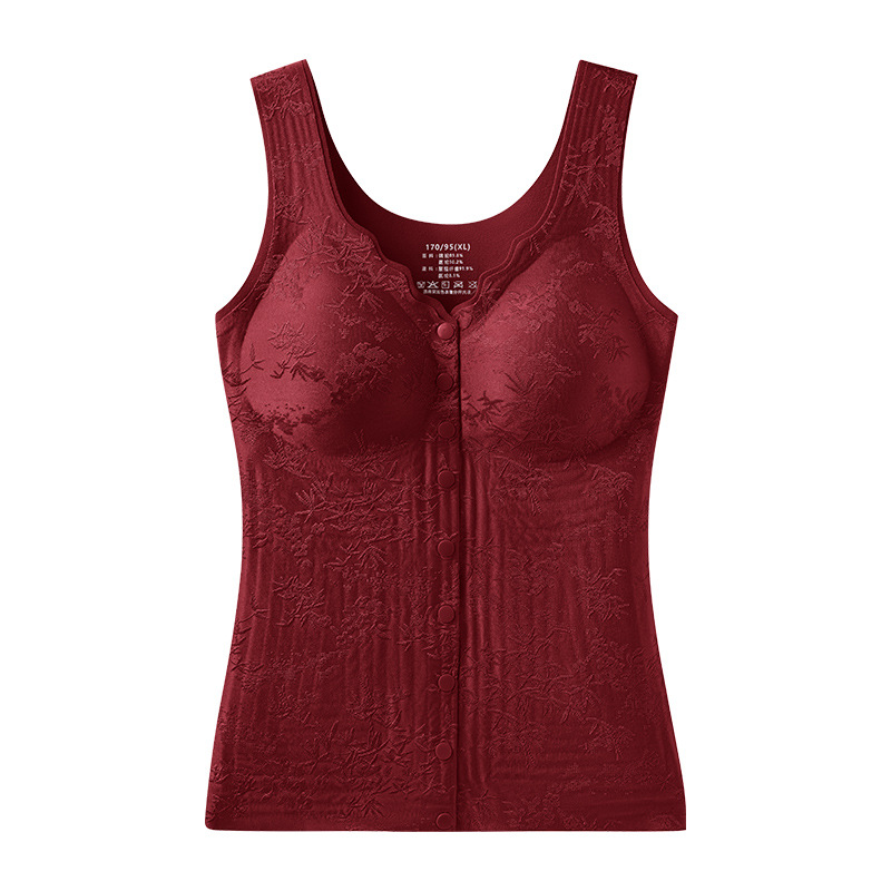 秋冬款浮雕提花中老年保暖背心