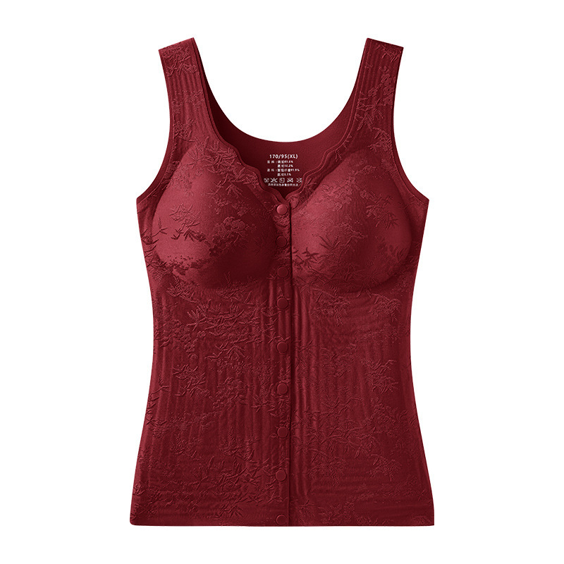 秋冬款浮雕提花中老年保暖背心