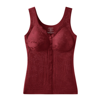 秋冬款浮雕提花中老年保暖背心