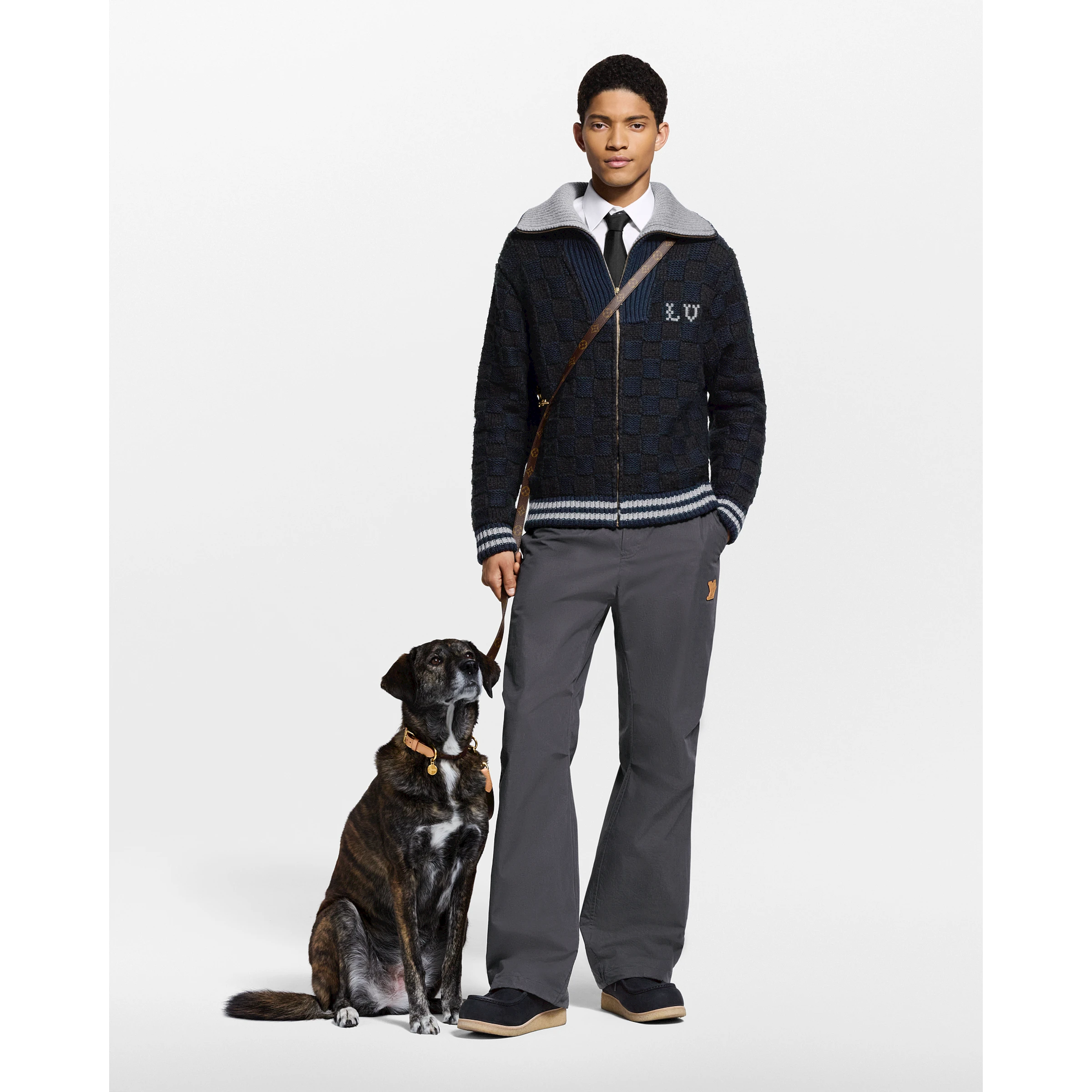 ダミエ ニット ウエスト絞りジャケット