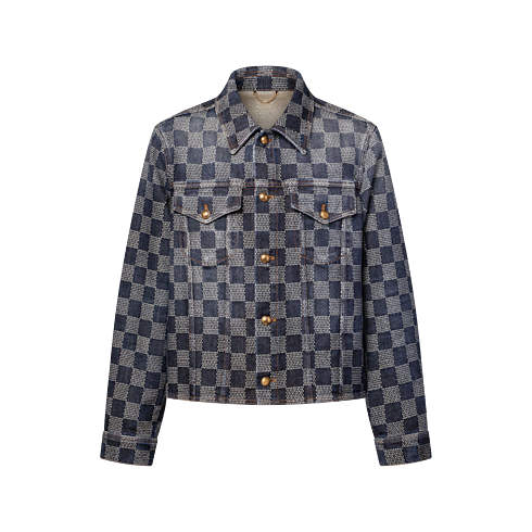 ダミエ 長袖デニムシャツ