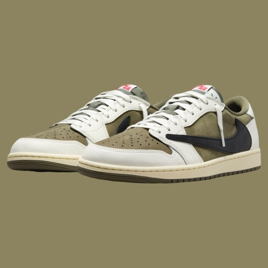 トラヴィス スコット x エア ジョーダン 1 ロー OG ミディアム オリーブ