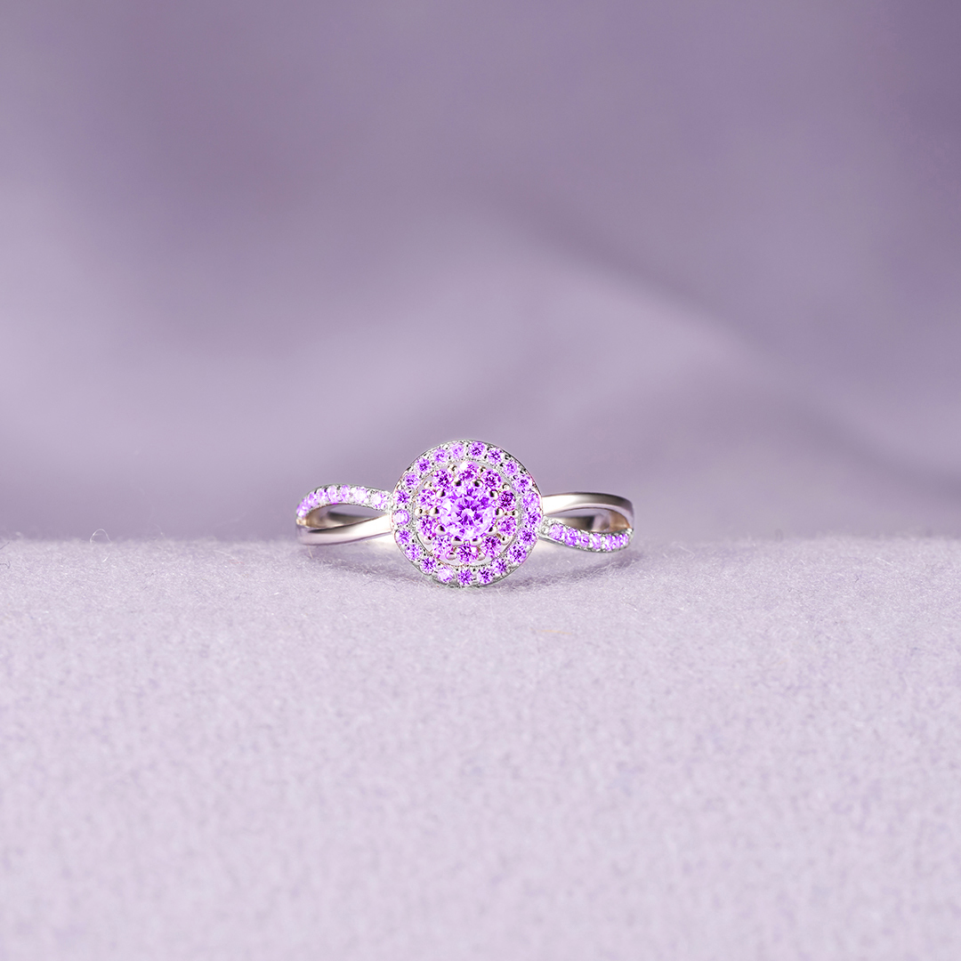 Raise Awareness Of Fight Domestic Violence Purple Circle Ring