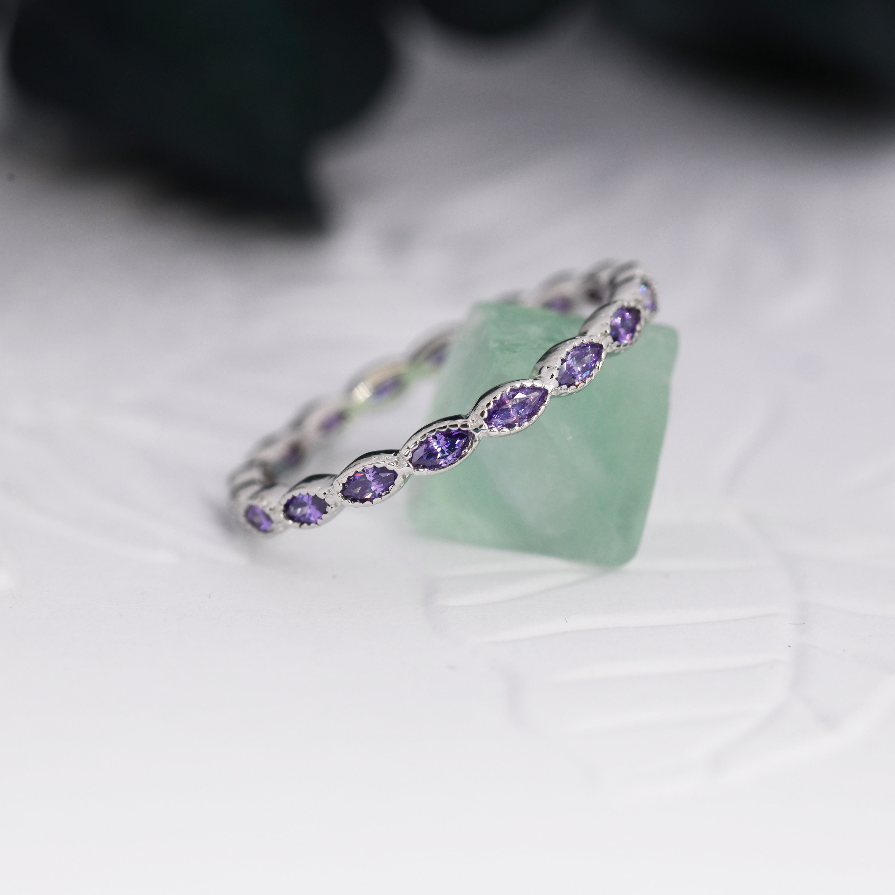 Lupus Awareness Purple Marquise Ring