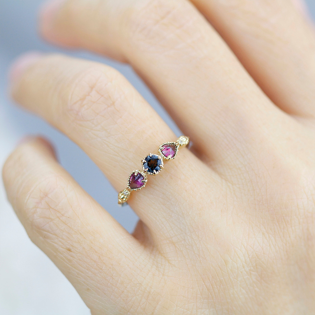 Mother's Day Gift Personalized 1-5 Birthstone Vintage Ring