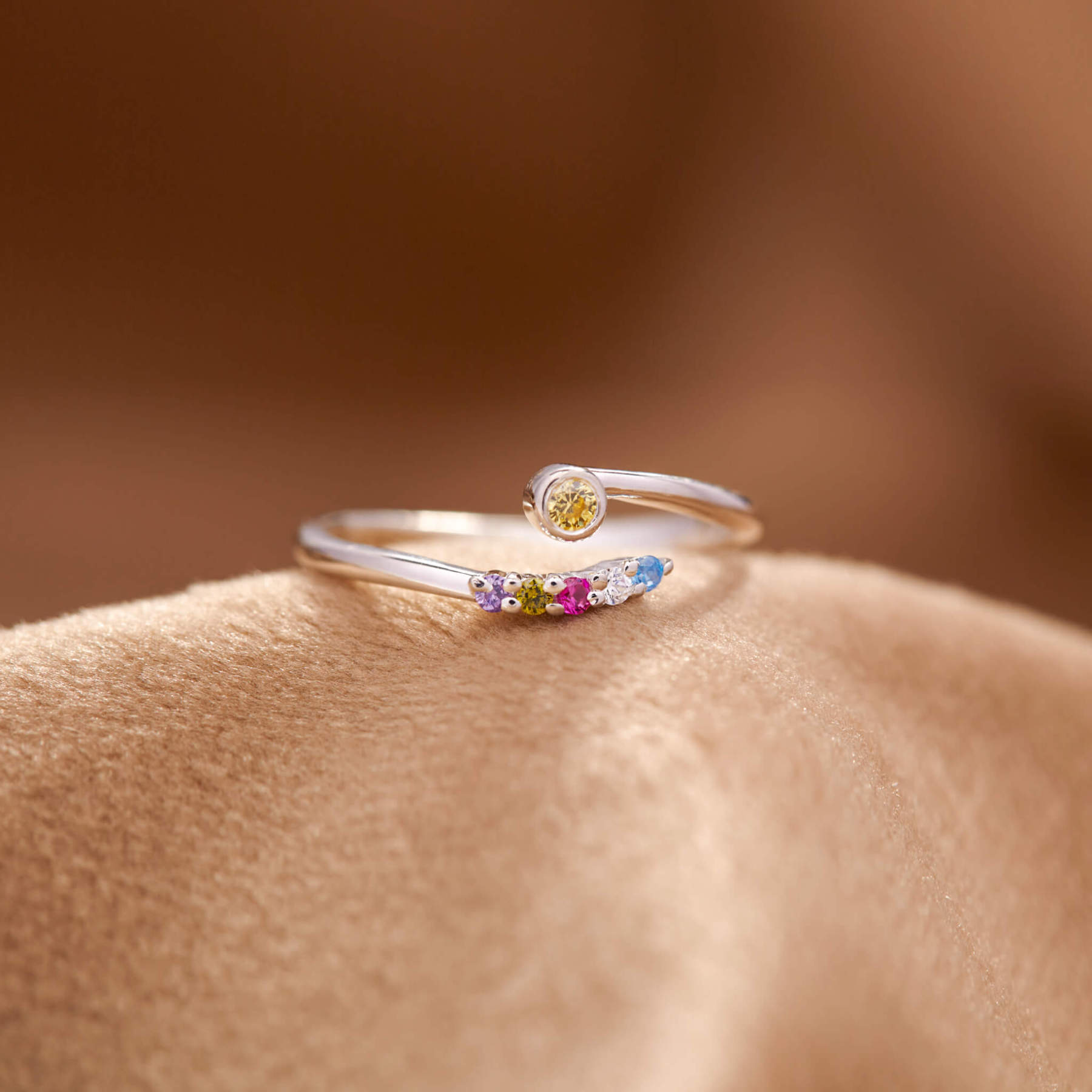 Personalized 2-6 Birthstone You And Your Girl Gang Ring