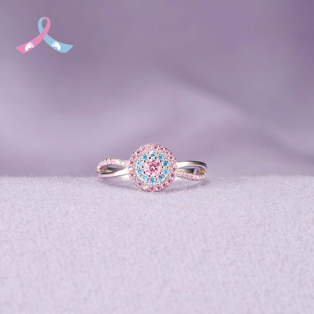 Mama Of An Angel Blue&Pink Circle Ring