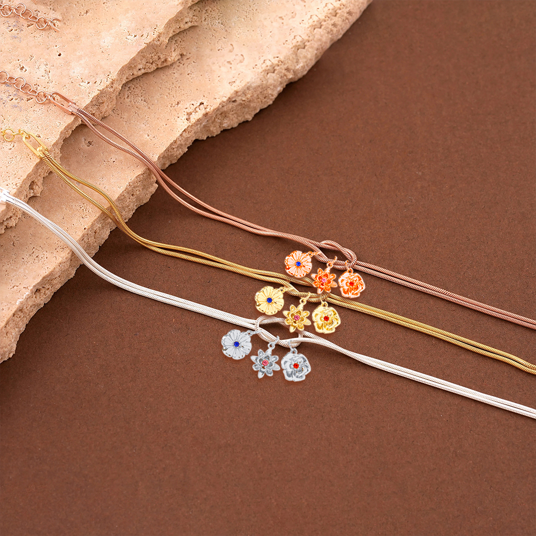 1-12 Birth Flowers Knot Bracelet