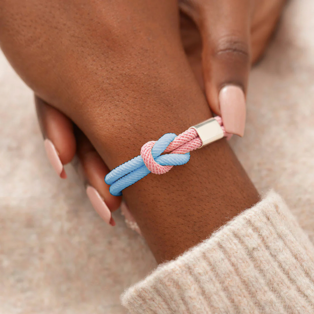 Miscarriage Awareness Gift Blue&Pink Knot Bracelet