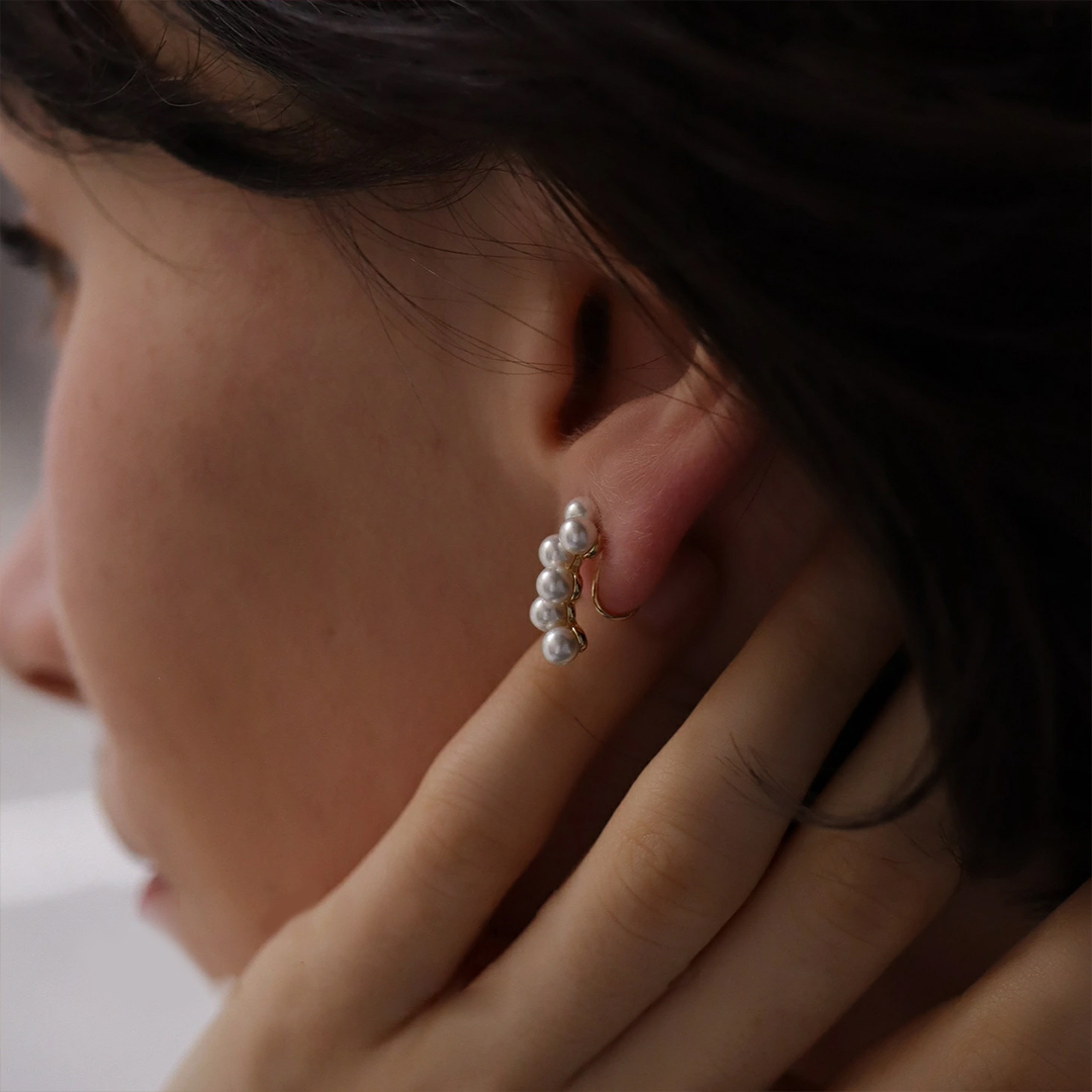 姉妹の小さな真珠の約束卒業式ピアス