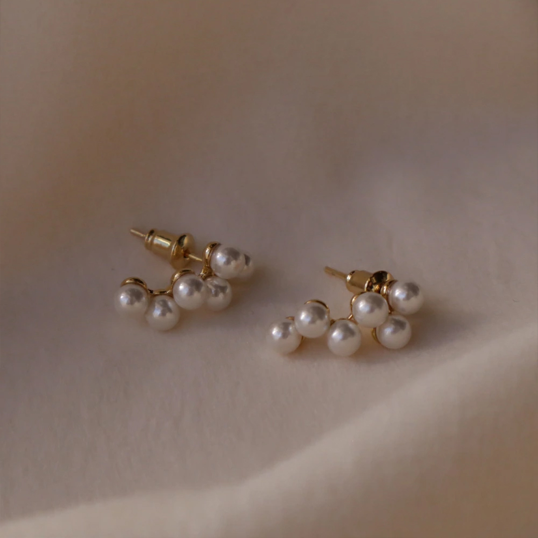 姉妹の小さな真珠の約束卒業式ピアス