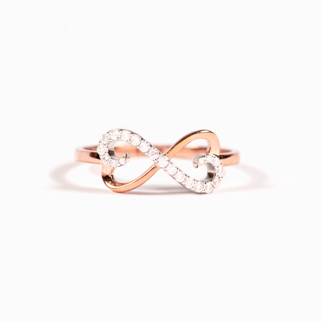 Forever Connected Two Hearts Infinity Ring