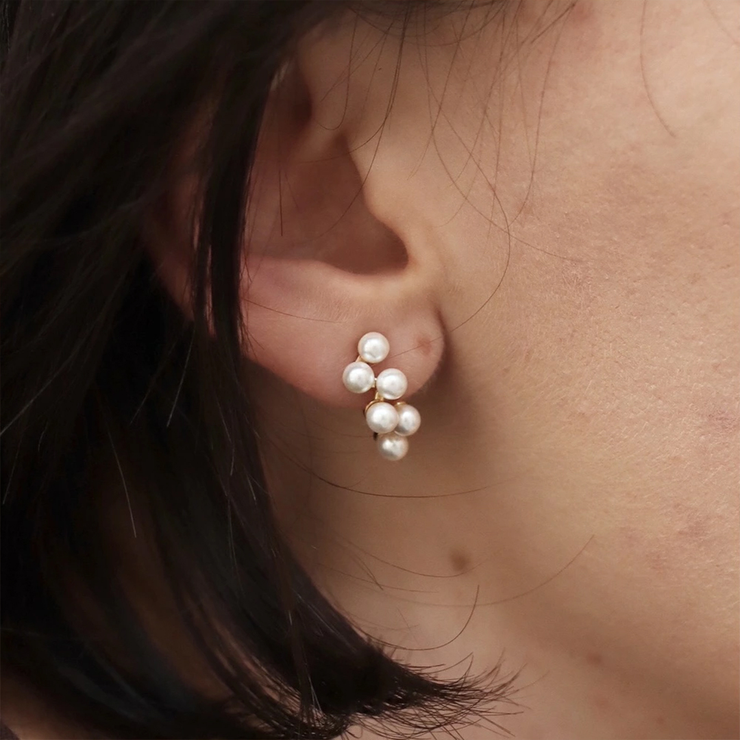 姉妹の小さな真珠の約束卒業式ピアス