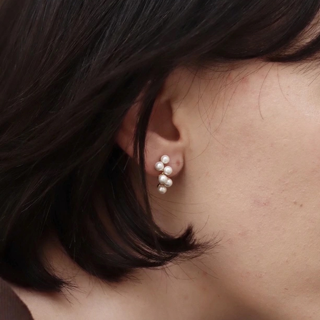 姉妹の小さな真珠の約束卒業式ピアス