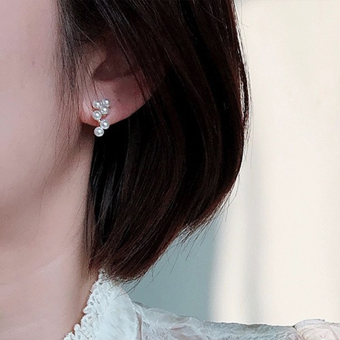 姉妹の小さな真珠の約束卒業式ピアス